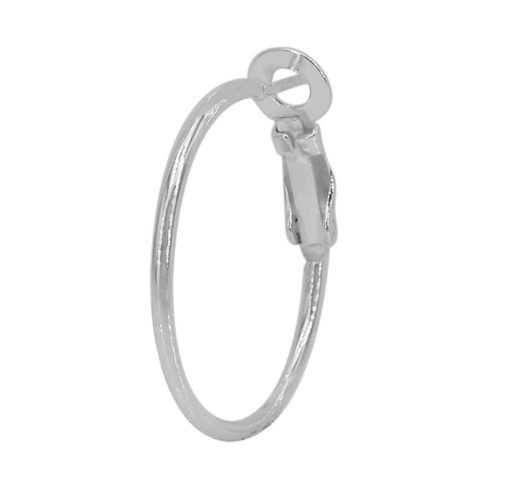 Omega Flip-up Plain Hoops in Sterling Silver